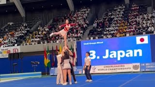 チアリーディング　世界選手権大会　スモールグループス演技競技　優勝　日本