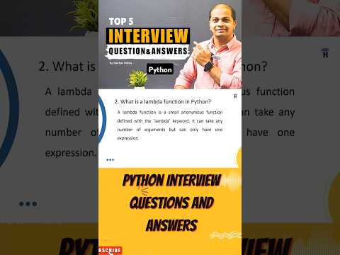 Python Interview Questions and answers for experienced #shorts #pythoncoding #interviewtips #job