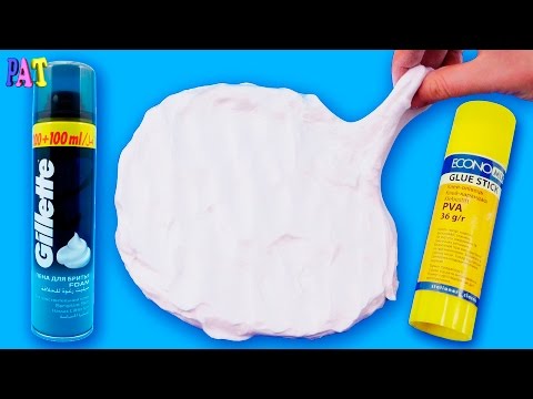 HOW TO SLIME OF GLUE pencil and shaving foam OWN HANDS