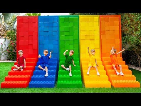 🚪💛 Nuevo desafío infantil con puertas de juego blandas de colores | Vania Mania ESP