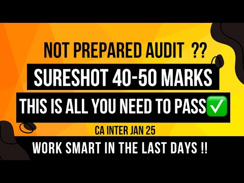 HOW TO GET 40 MARKS IN AUDIT ?? 🔥🔥     HOW TO CLEAR CA INTER AUDIT IN 5 DAYS ??