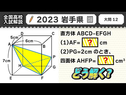 【2023年岩手県】公立高校受験 数学解説 大問１２【令和５年度 全国高校入試数学解説】