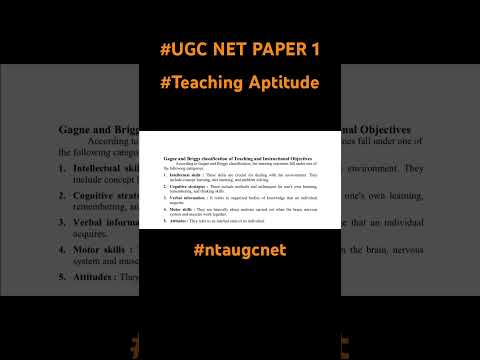 UGC NET paper 1|Teaching Aptitude| Gagne & Briggs classification _Teaching &Instructional Objectives