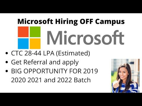 Microsoft Hiring Offcampus | Referral | CTC 28-44 LPA | Apply Now