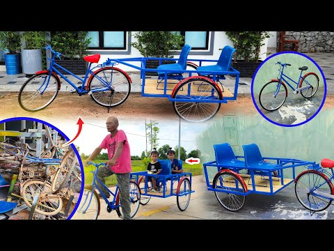 Dad Surprise His Kids with his Old Bike Recycle Caravan, and Make them so Happy