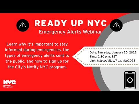 Ready Up NYC: Emergency Alerts Webinar | January 2022