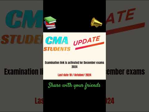 ‼️ CMA Update ‼️ Apply for CMA Exams December 2024 #cmaupdate #cmastudents #shortsfeed #shorts