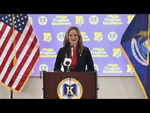 Driver's education news conference at Kearsley High School in Flint