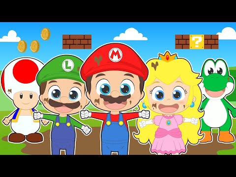 CINCO BEBES 🎮 Mario y sus amigos 🎵 Canciones para niños