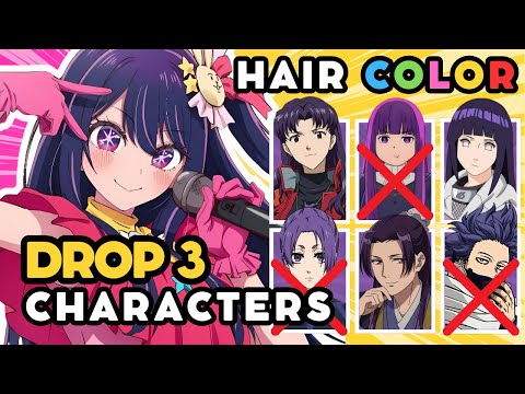 Drop 3 ANIME CHARACTERS for each HAIR COLOR ❌🔥 | ANIME QUIZ