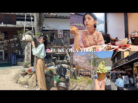 (SUB) Solo trip to Fukuoka VLOG 🌿 From the city to hot spring village✨