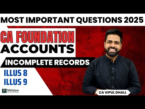 Most Important Questions 2025 | Incomplete Records | CA Foundation |  @iWision CA Vipul Dhall