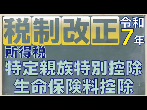 令和7年度税制改正　【所得税】特定親族特別控除の新設・生命保険料控除の見直し