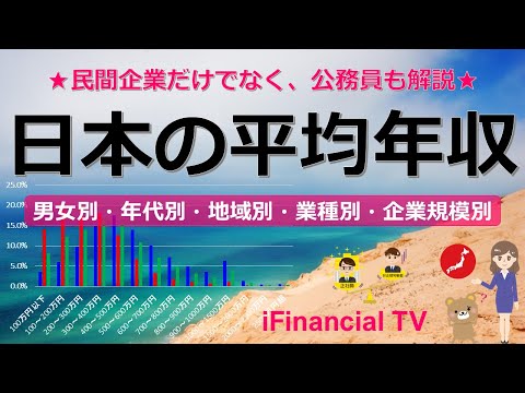 【最新】日本の平均年収－民間企業の男女別、年代別、地域別、業種別、企業規模別などの平均年収のほか、公務員の平均年収、世帯の中央値も解説！