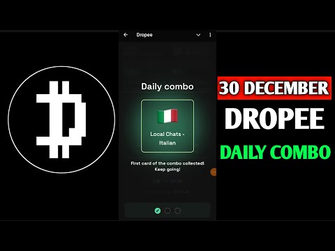 Dropee daily combo today | dropee daily combo 31 December | Daily Combo Dropee | Dropee 31 December