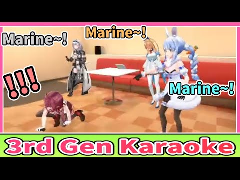 Marine Collapses During 3rd Gen Singing Stream [ENG SUB] Hololive Usada Pekora Shirogane Noel Flare