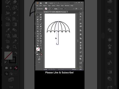 How to make Umbrella shape icon in Adobe Illustrator #graphicdesign #illustrator #adobeillustrator