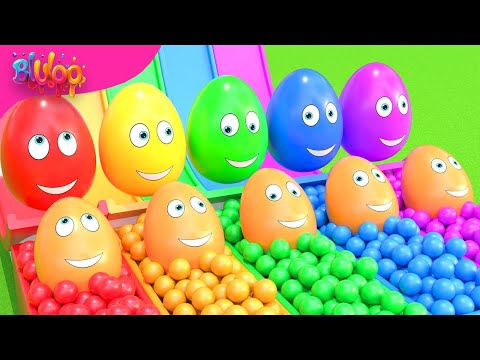 Surprise Eggs Kids Song | Colorful Eggs | BluLoo Nursery Rhymes & Kids Songs