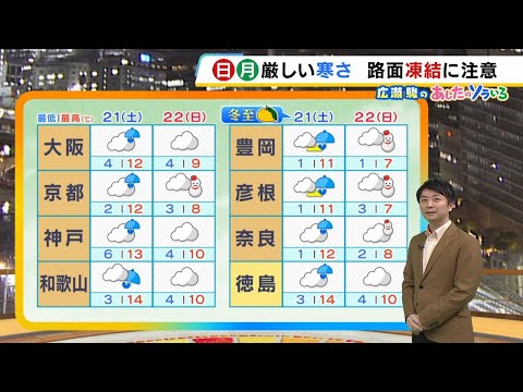 【12月21日(土)22日(日)】土日は“雨のち真冬”…日曜から北部中心に『警報級大雪』のおそれ【近畿の天気】#天気 #気象