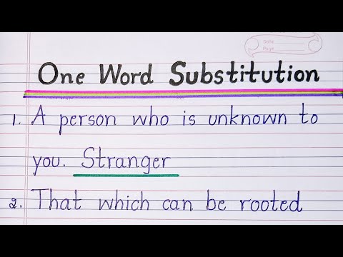 One Word Substitution