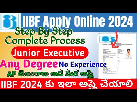 IIBF Junior Executive Apply Online 2024 Telugu|IIBF Application Form for Junior Executive Complete