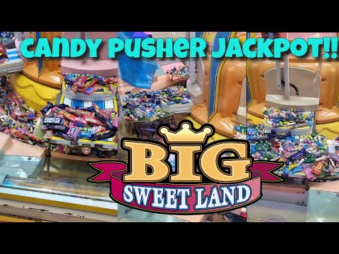 WINNING Candy Pusher JACKPOT & Claw Machine Wins!