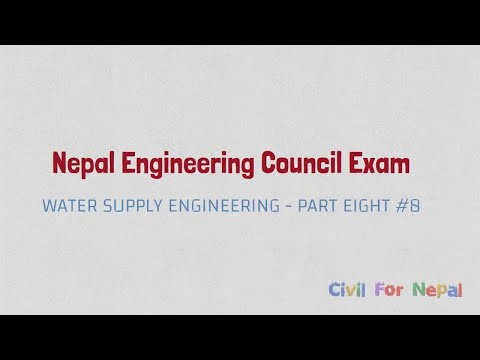 Water Supply Engineering Part 8 License Exam || Nepal Engineering Council  MCQ