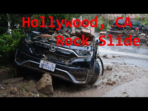 MASSIVE MUDSLIDE IN HOLLYWOOD! - Homes Damaged & Cars Tossed like Toys - Atmospheric River