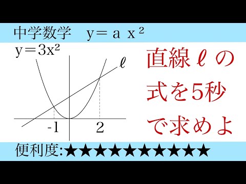 中学数学　y＝ａｘ²のグラフ(高校生はガチで5秒で求めれるようになりましょう)