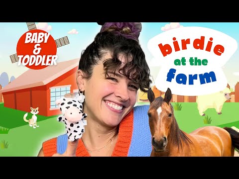 Learn Farm Animals with BIRDIE | Old MacDonald Had A Farm | Animal Sounds | Videos for Toddlers