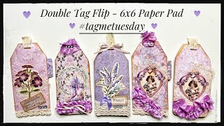 Junk Journal Ephemera - Double Tag Flip - 6x6 Paper Pad #tagmetuesday