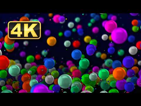 4K Colorful Falling Balls with Relaxing Music. Abstract Video! 1 Hour Satisfaying Video for Relaxing