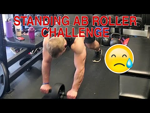 STANDING AB ROLLER CHALLENGE 😩(HARDER THAN IT LOOKS)