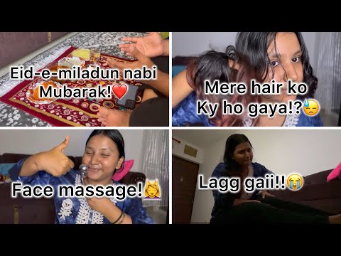 Eid-e-miladun nabi mubarak!❤️| day 06/100 WL journey | i did face massage and hair care!🧚🏻‍♀️ #vlog