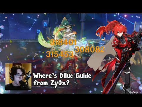 I Made Diluc Showcase Just Becase Zy0x Hasn't Uploaded Diluc Guide Yet | DILUC PLUNGE VAPE | 12-1-2