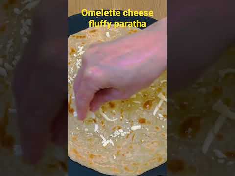 Omelette and cheese fluffy crispy paratha #food #recipe #youtubeshorts