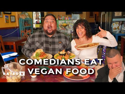 Vegan Pupusa Taste Test with NON VEGAN Salvadoran Comedians Hoozay and Nelson