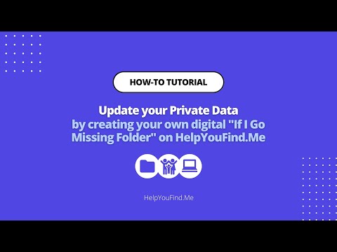 How to update your private data on HelpYouFind.Me