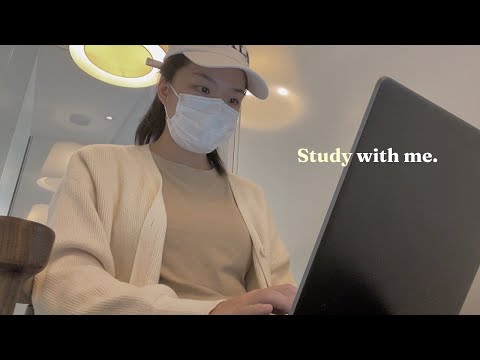 1 hour Study with me🍃 ( with soft piano music☺ + background noise ) 跟我一起学习吧 ！