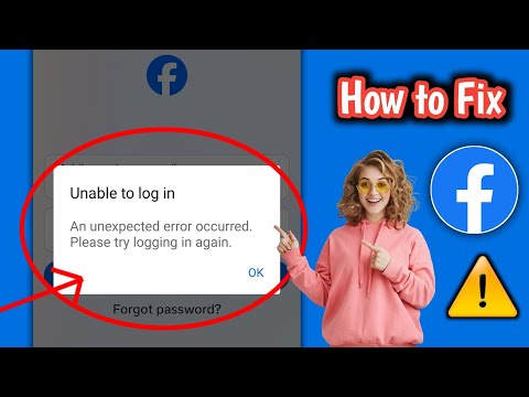 Facebook Unable To Login Problem | An Unexpected Error Occurred Please Try Logging In Again