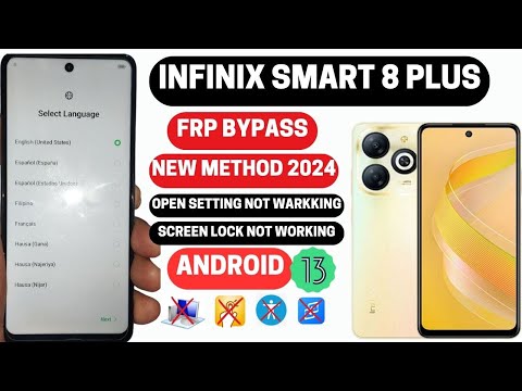 Infinix Smart 8 Plus (x6526) frp Bypass New Security 2024  Open Setting Not Warkking Without PC