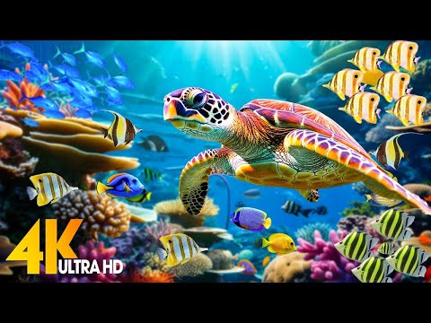 Under Red Sea 4K -Beautiful Coral Reef Fish in Aquarium, Sea Animals for Relaxation, 4K Video UHD #6