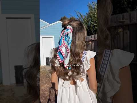 Bandana hairstyle for beginners🍦🦋 #hair #hairstyles #hairscarf #cutehairstyles #hairtutorial