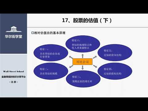 第17讲 股票的估值（下）【华尔街学堂丨行业研究分析课程】