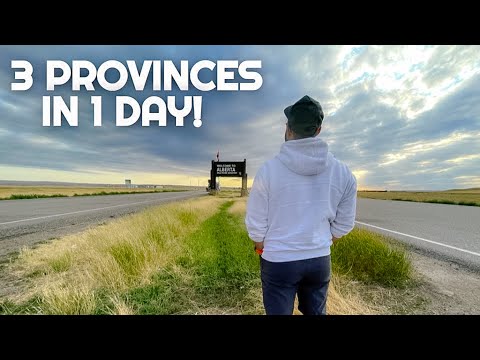 3 PROVINCES IN 1 DAY | Driving through Saskatchewan and Alberta | Cross Canada Van Life Road Trip