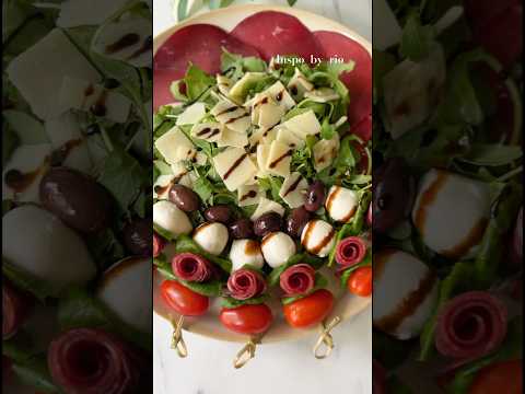 Antipasti Skewers & Bresaola Salad  tutorila! Salad Inspiration ideas!🧀🥗✨#shortsvideo