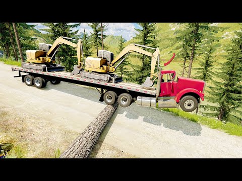 Mobil vs Fallen Tree #13 - BeamNG Drive