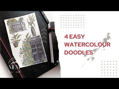 EASY WATERCOLOR PAINTING FOR BEGINNERS | WATERCOLOR PAINTING TUTORIAL AND DOODLE WITH ME #watercolor