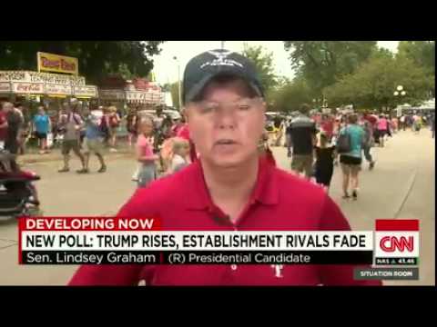 CNN News August 18 2015 Graham on Trump  'He's talking gibberish on for