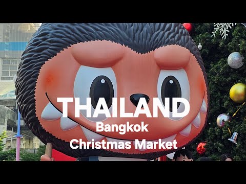 Labubu at Central World Bangkok Christmas Market | Thailand | Giant Labubu | 4K Walking tour